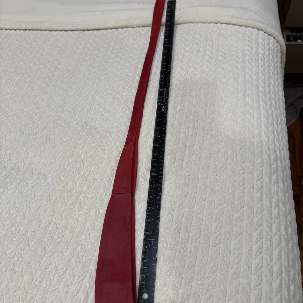 Ada Red Tie-Front Waist Belt
